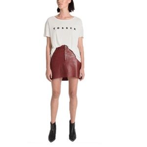 NWT One Teaspoon Leather 2020 Mini burgundy skirt